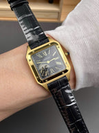 Cartier Santos-Dumont WGSA0077 Watch Men Leather Strap Black 43,5×31,4mm