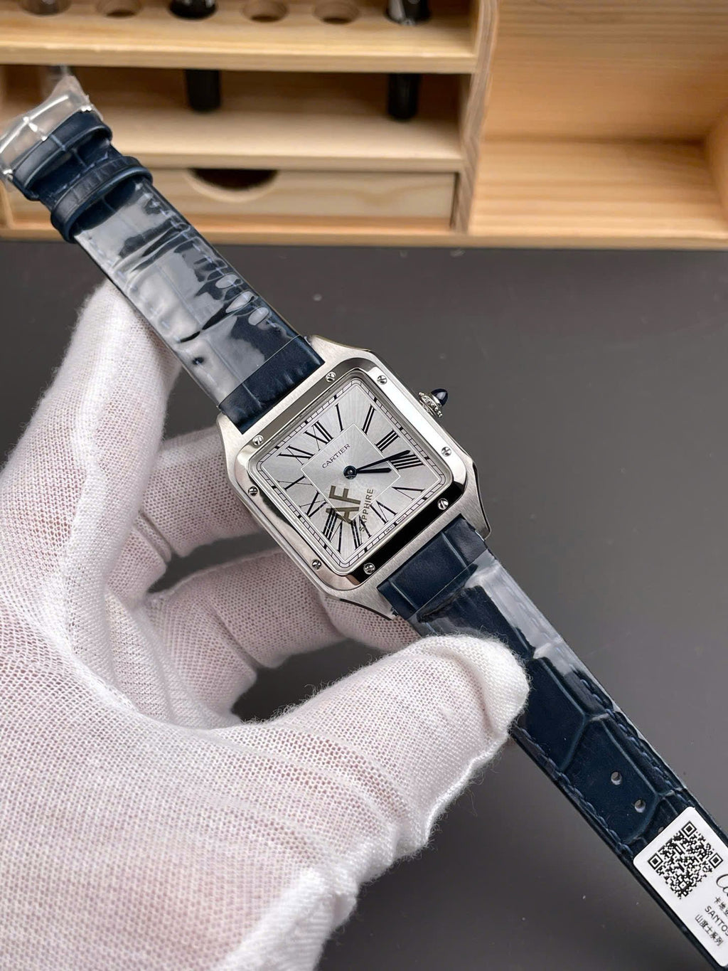 Cartier Santos Dumont WSSA0022 Watch Men Leather Strap Black 43,5mm