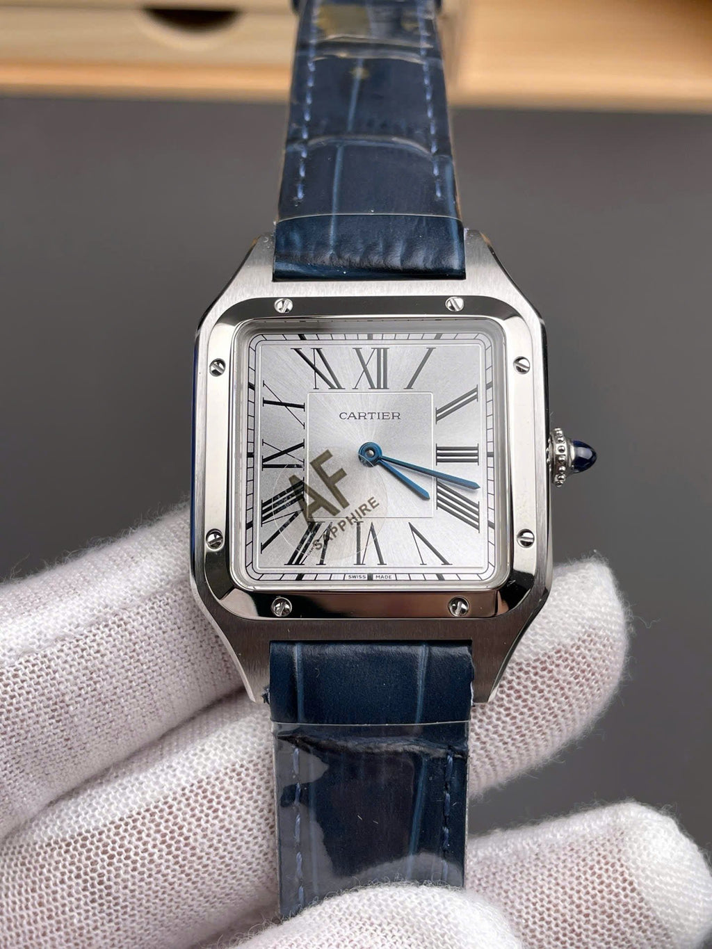 Cartier Santos Dumont WSSA0022 Watch Men Leather Strap Black 43,5mm
