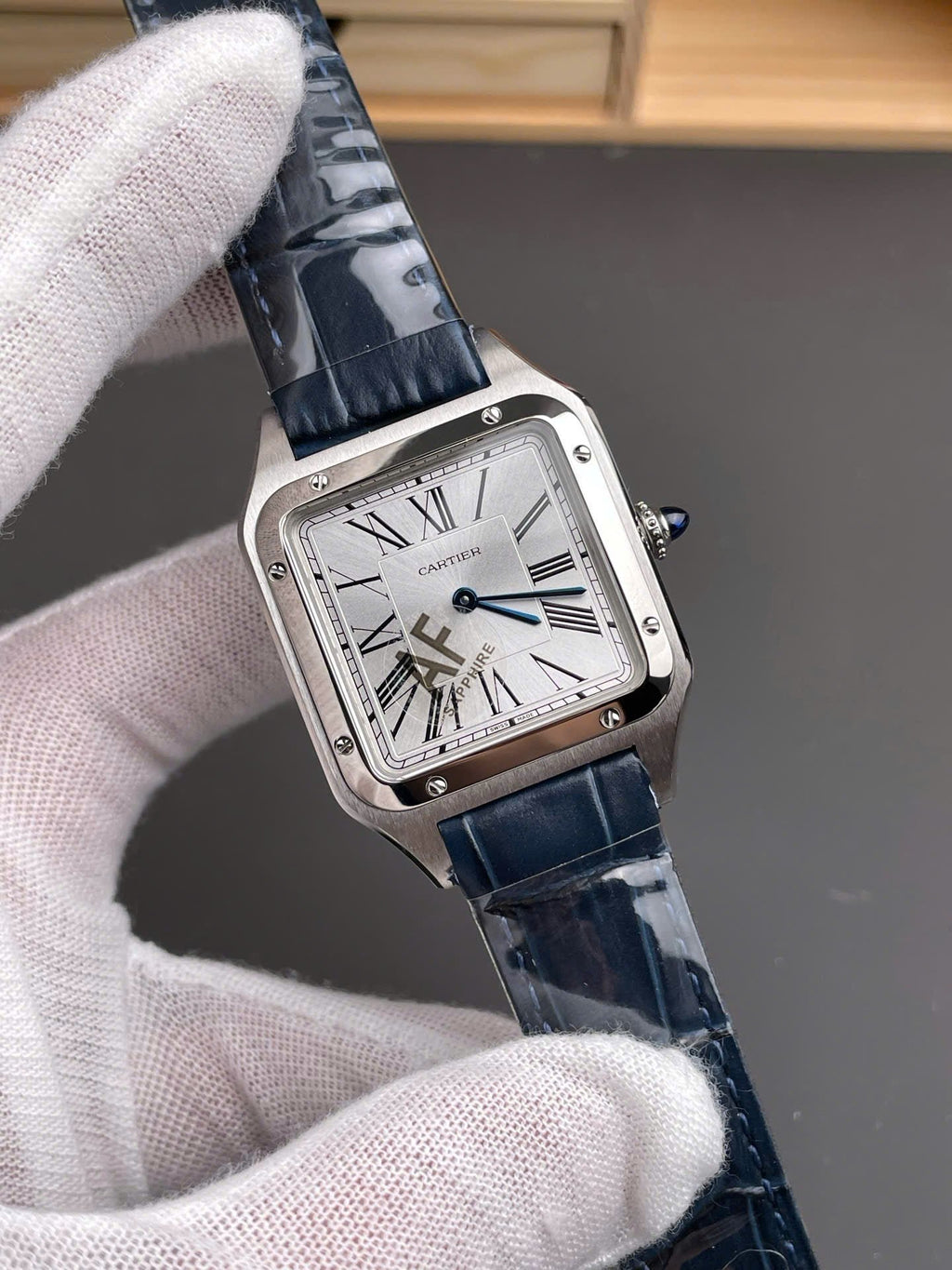 Cartier Santos Dumont WSSA0022 Watch Men Leather Strap Black 43,5mm