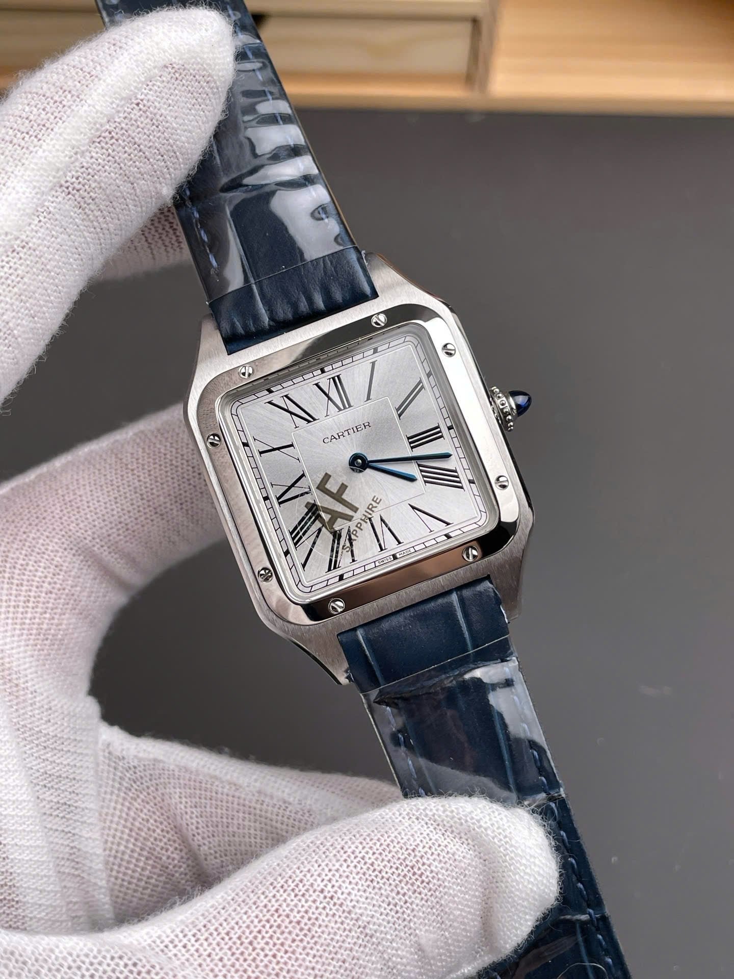 Cartier Santos Dumont WSSA0022 Watch Men Leather Strap Black 43,5mm