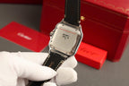 Cartier Santos White Dial Watch Diamonds Moissanite 39.8mm