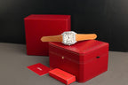 Cartier Santos White Dial Watch Diamonds Moissanite 39.8mm