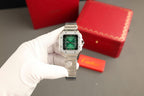 Cartier Santos Green Watch Diamonds Moissanite 39.8mm