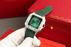 Cartier Santos Green Watch Diamonds Moissanite 39.8mm