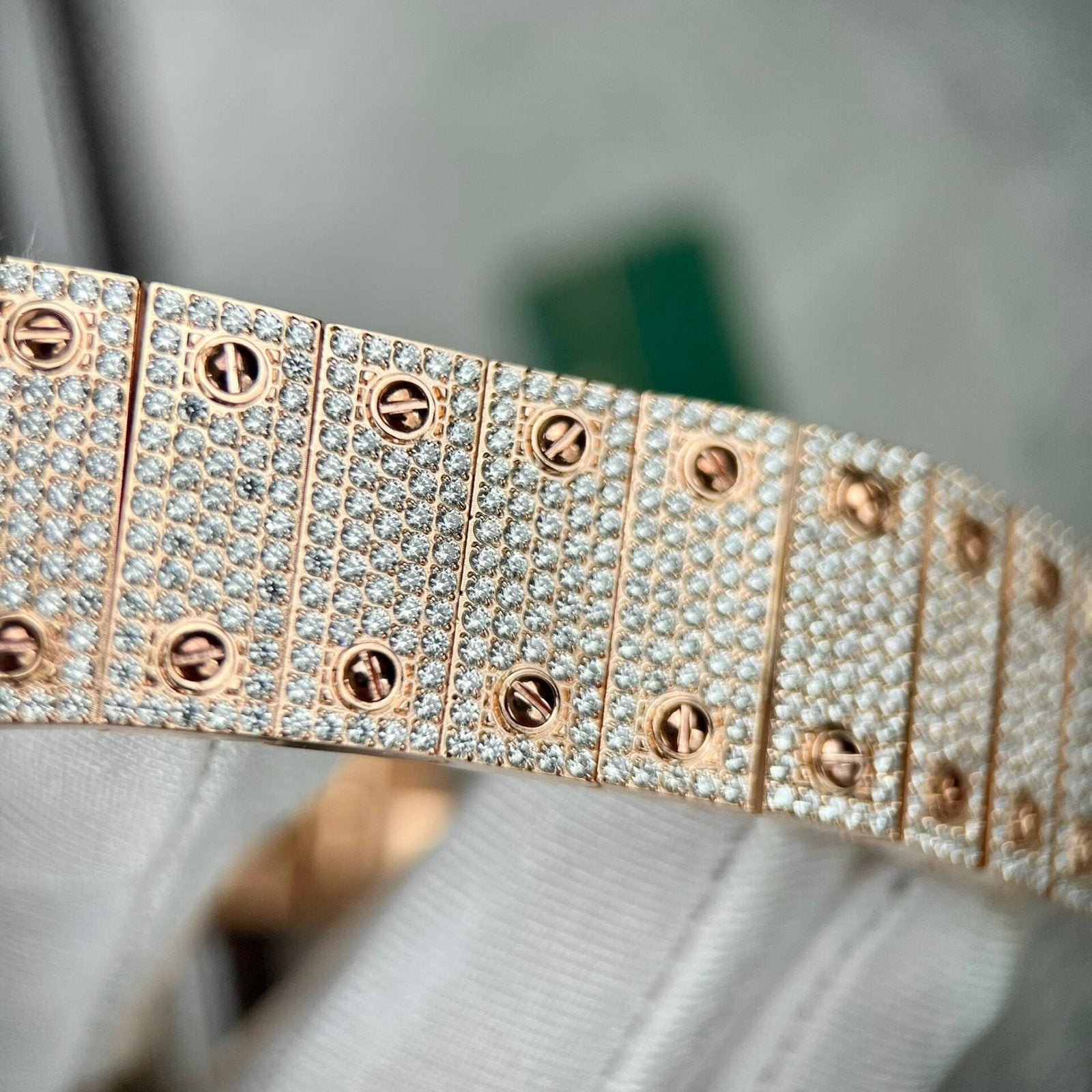 Cartier Santos Men’s Full Diamond Watch 39.8mm