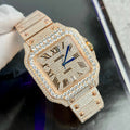 Cartier Santos Men’s Full Diamond Watch 39.8mm