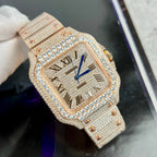 Cartier Santos Men’s Full Diamond Watch 39.8mm