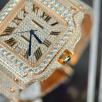 Cartier Santos Men’s Full Diamond Watch 39.8mm
