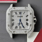 Cartier Santos Women Watch Full Moissanite Diamonds 35mm