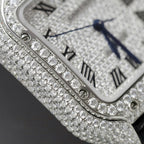 Cartier Santos Women Watch Full Moissanite Diamonds 35mm