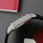 Cartier Santos Women Watch Full Moissanite Diamonds 35mm
