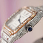 Cartier Santos Watch With Full Diamond Moissanite 35mm