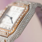 Cartier Santos Watch With Full Diamond Moissanite 35mm