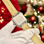 Cartier Santos Women White Dial Watch Diamonds Moissanite 35mm
