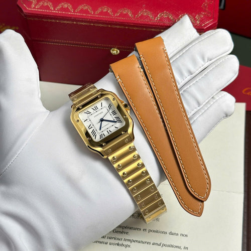 Cartier Santos Womens White Dial Watch 35.2mm