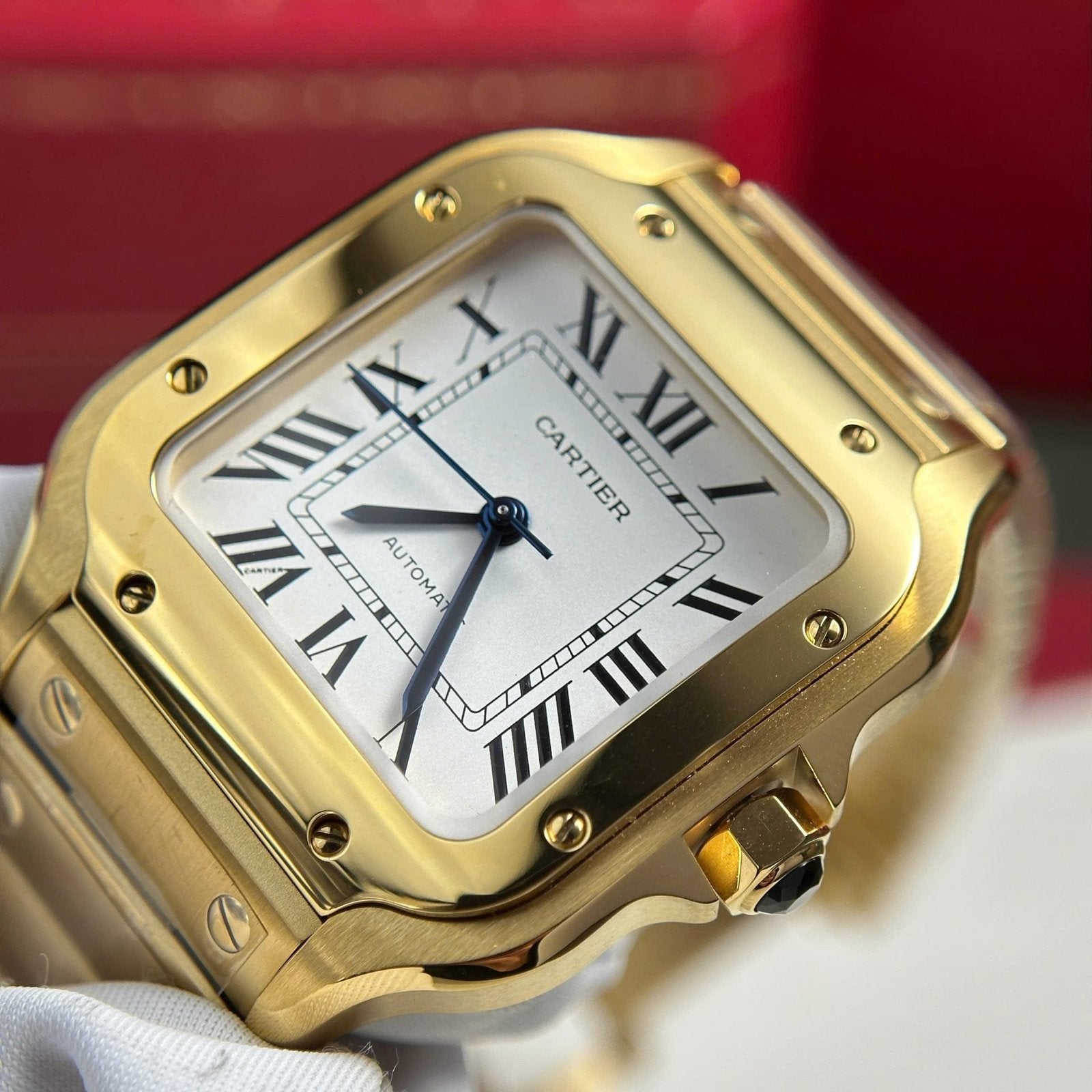 Cartier Santos Womens White Dial Watch 35.2mm