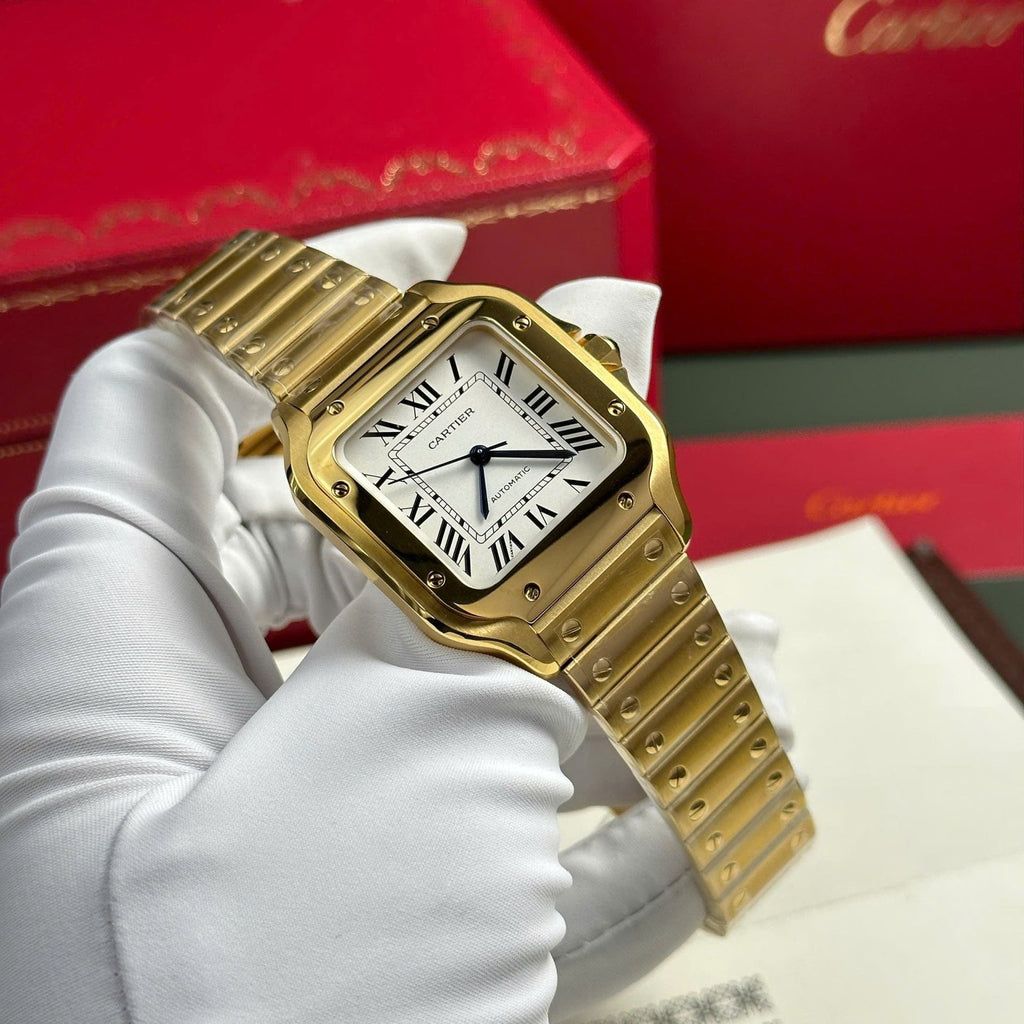 Cartier Santos Womens White Dial Watch 35.2mm