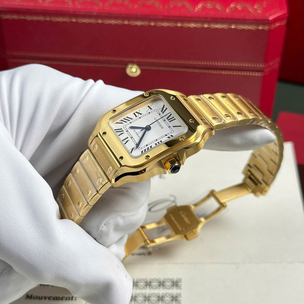Cartier Santos Womens White Dial Watch 35.2mm
