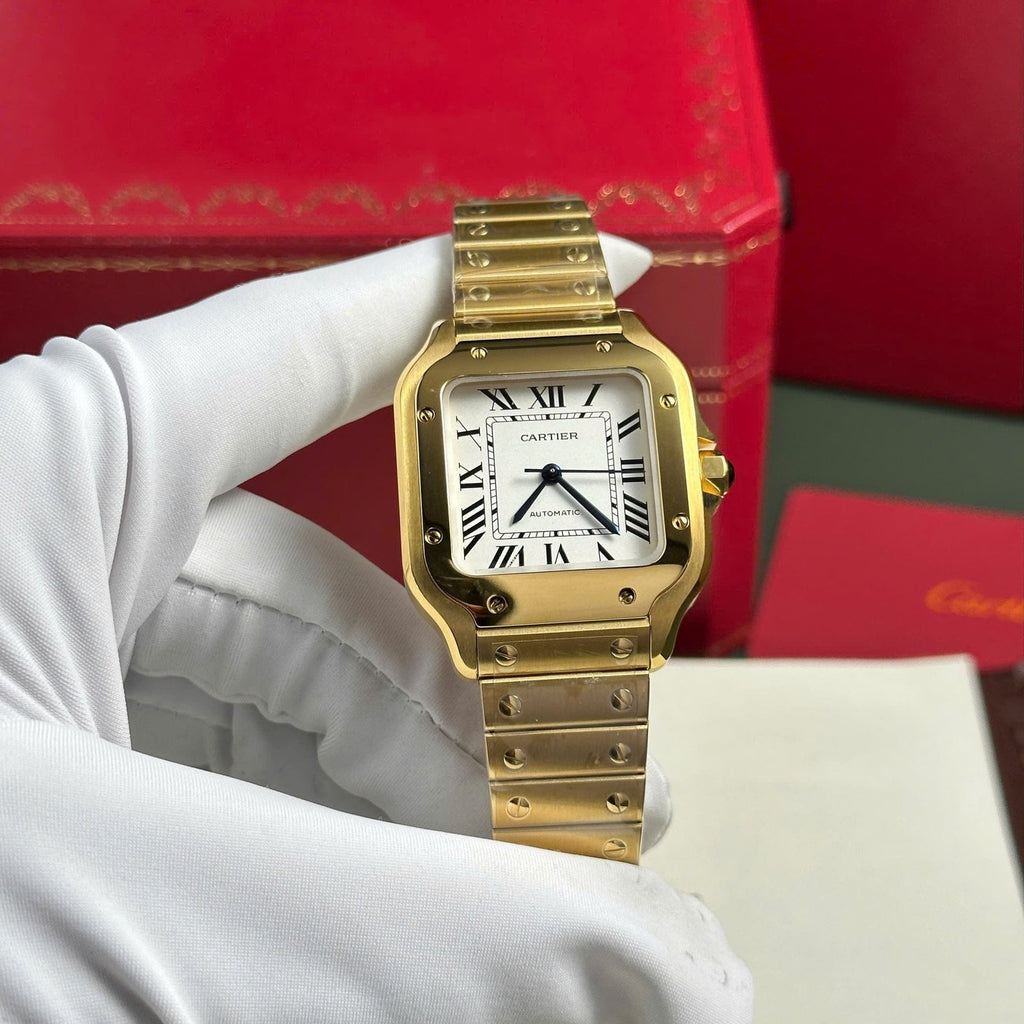 Cartier Santos Womens White Dial Watch 35.2mm