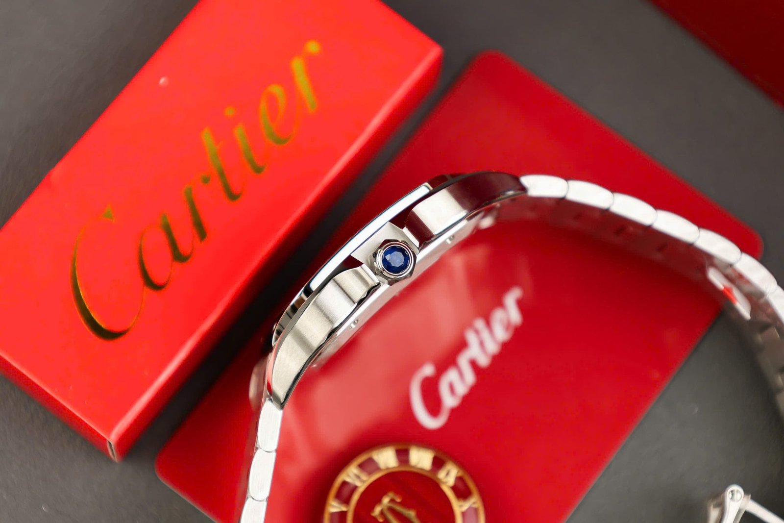 Cartier Santos Watch Gray Dial 39.8mm