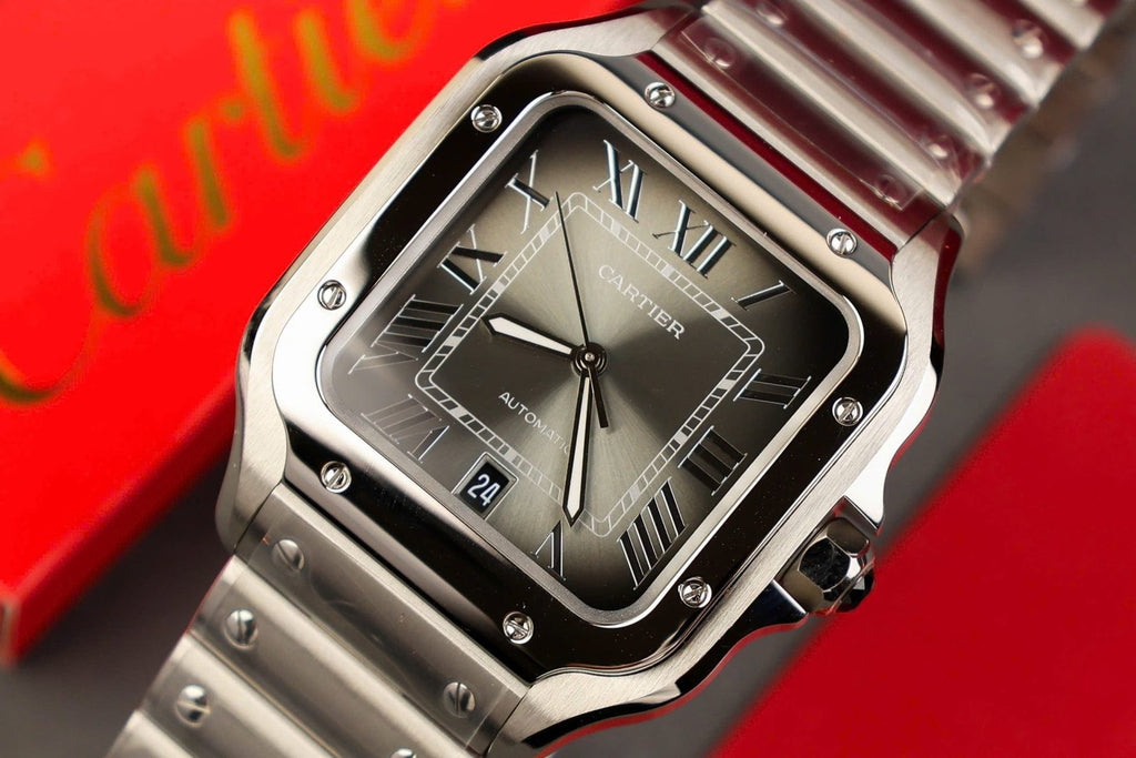 Cartier Santos Watch Gray Dial 39.8mm