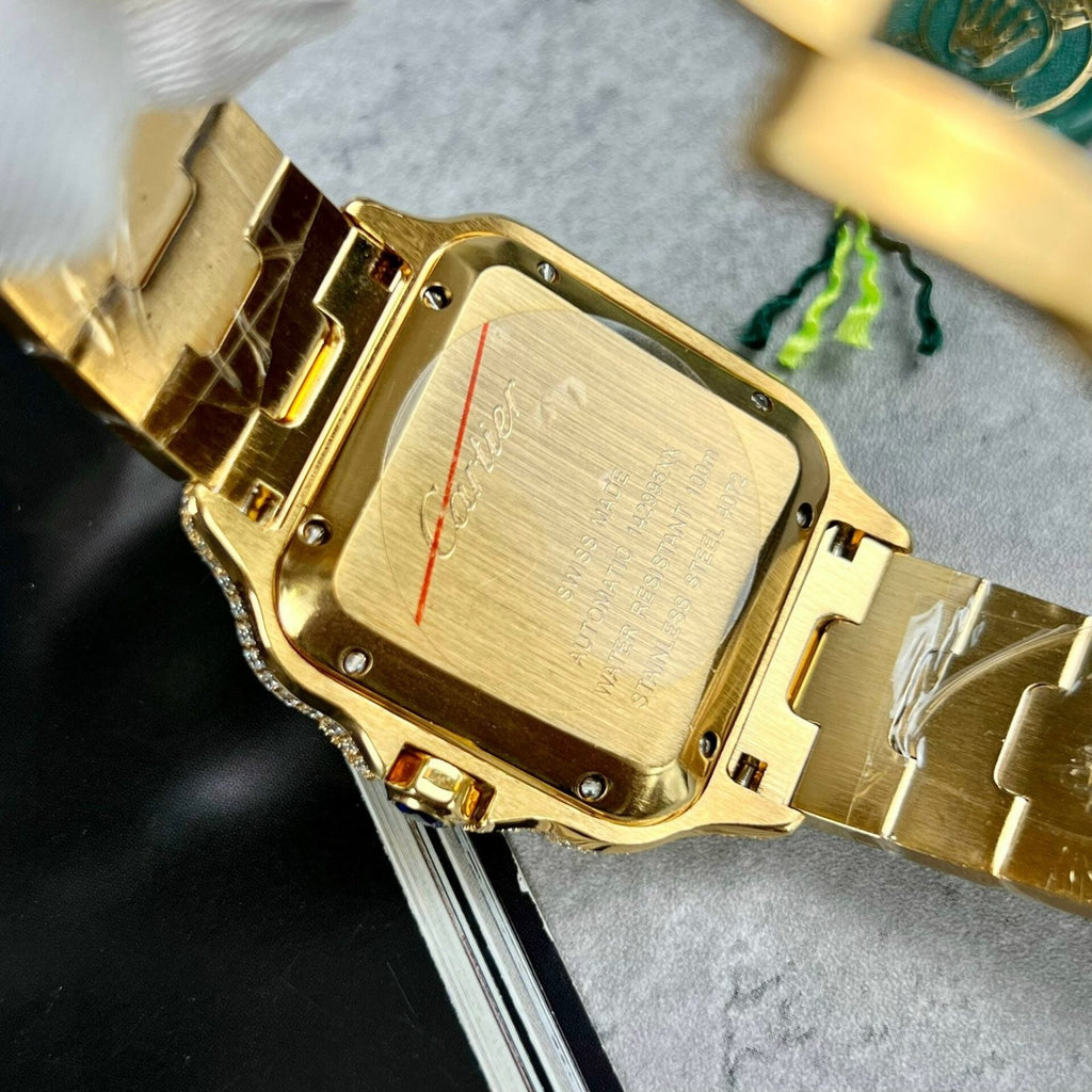 Cartier Santos Watch With Stone 39.8mm