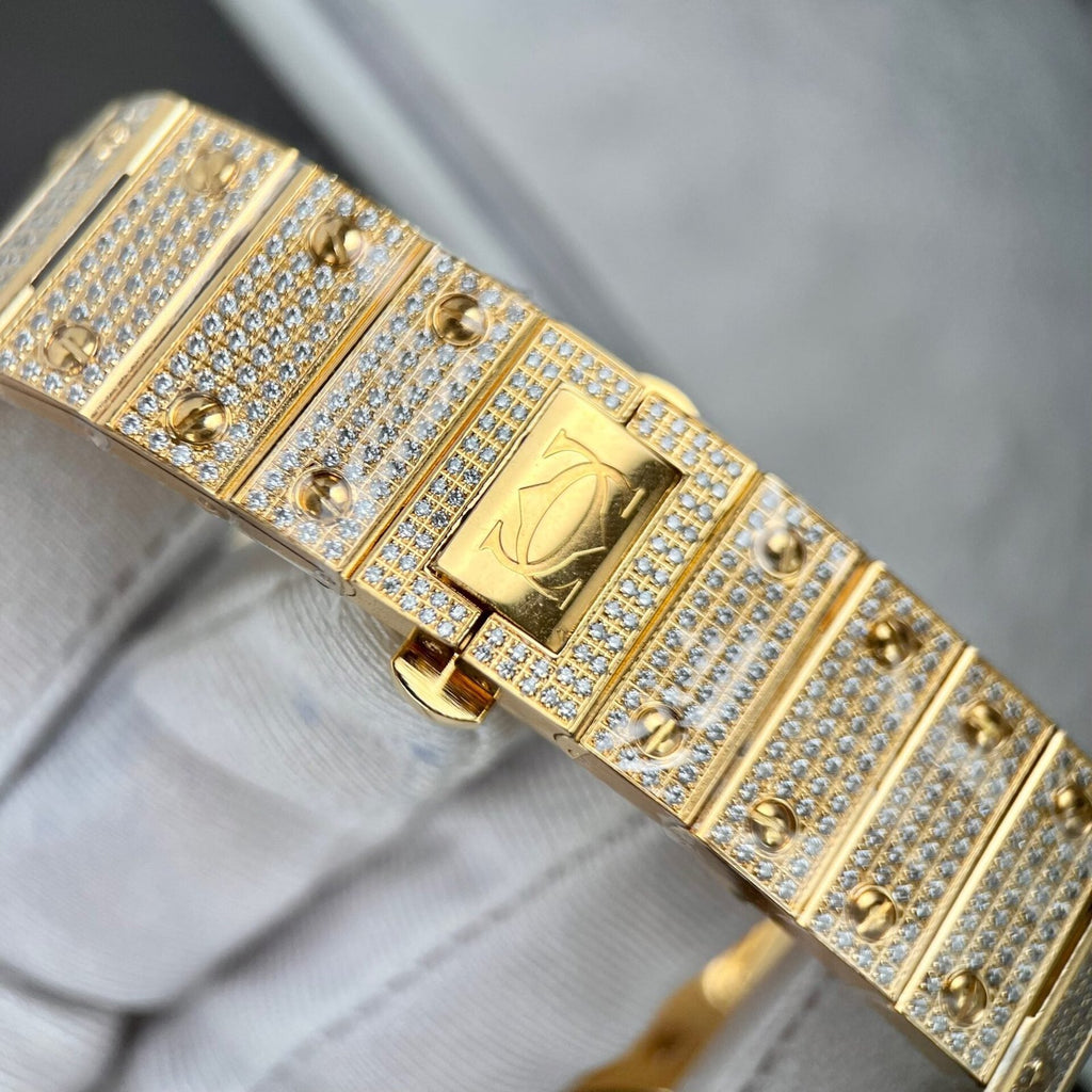 Cartier Santos Watch With Stone 39.8mm
