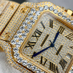 Cartier Santos Watch With Stone 39.8mm