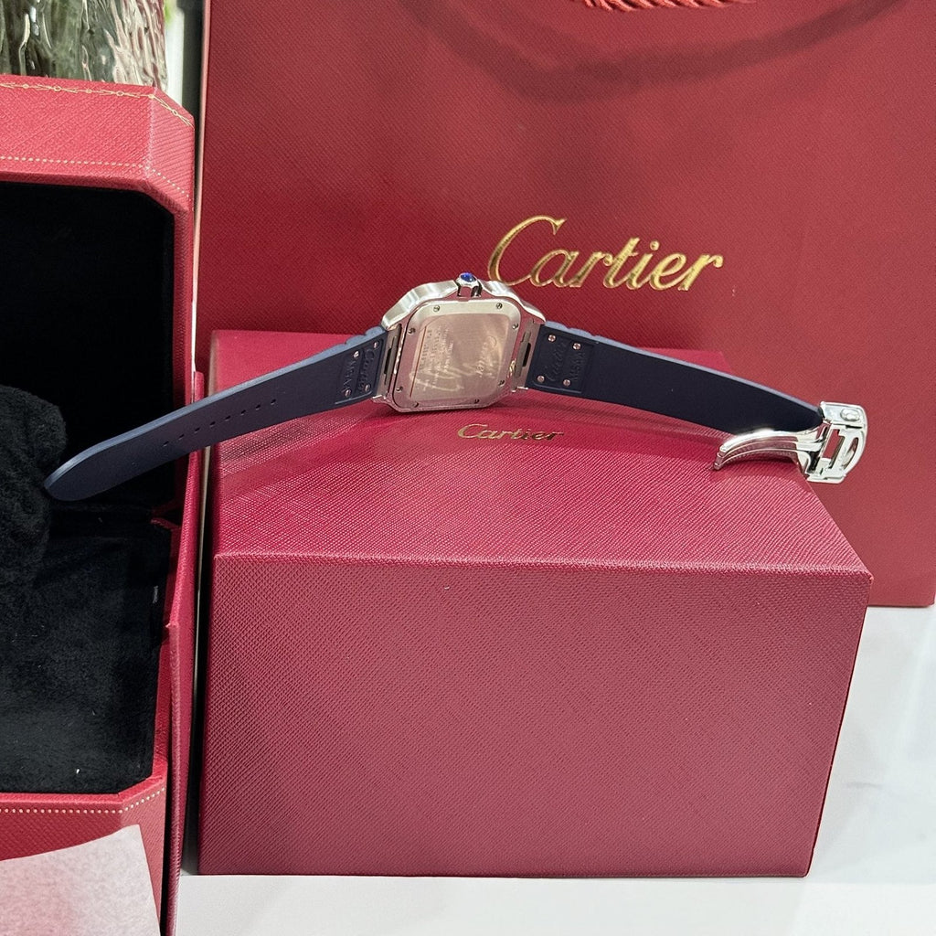 Cartier Watch Santos White Dial Rubber Strap 39.8mm