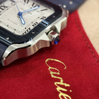 Cartier Watch Santos White Dial Rubber Strap 39.8mm