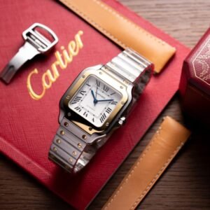Cartier Watch Santos Dumont WJSA0017 Red Leather Strap 38×27.5mm