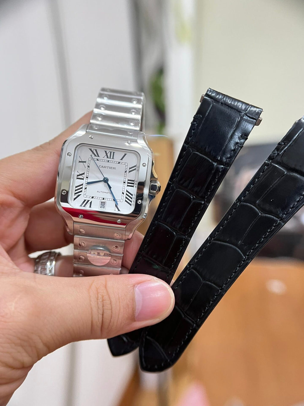 Cartier Santos WSSA0018 Watch White Dial 39.8mm