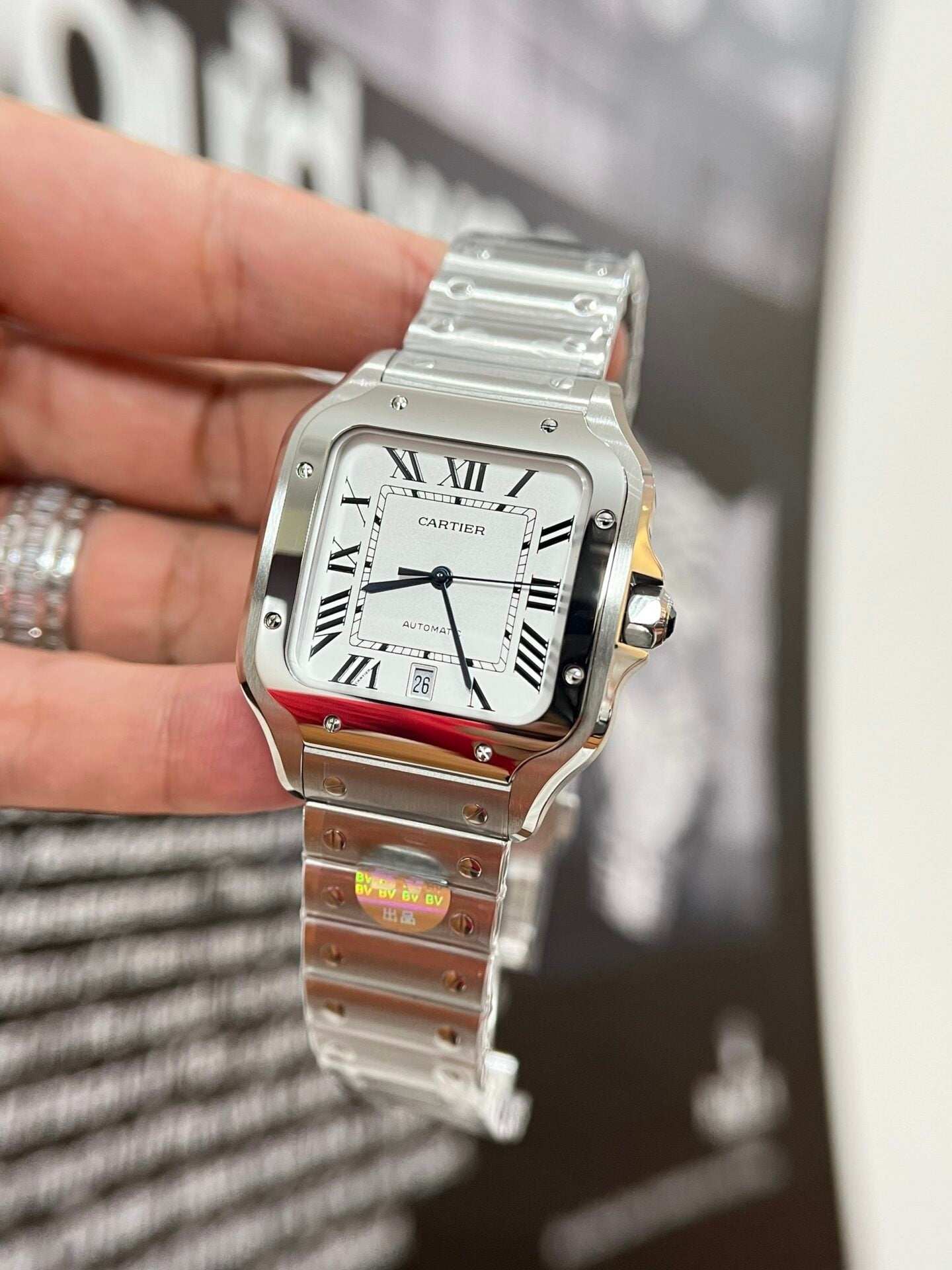 Cartier Santos WSSA0018 Watch White Dial 39.8mm