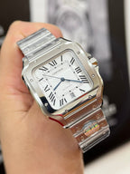 Cartier Santos WSSA0018 Watch White Dial 39.8mm