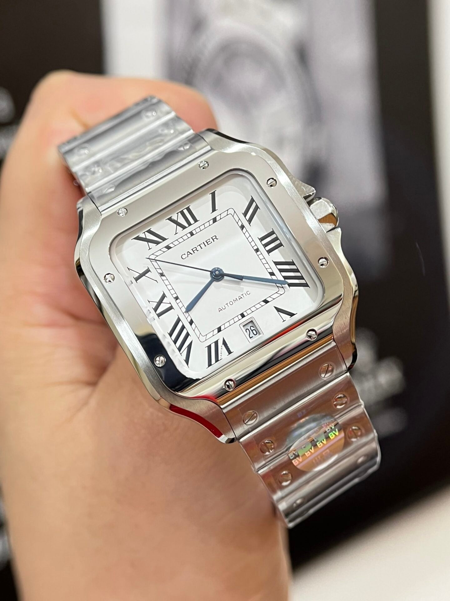 Cartier Santos WSSA0018 Watch White Dial 39.8mm