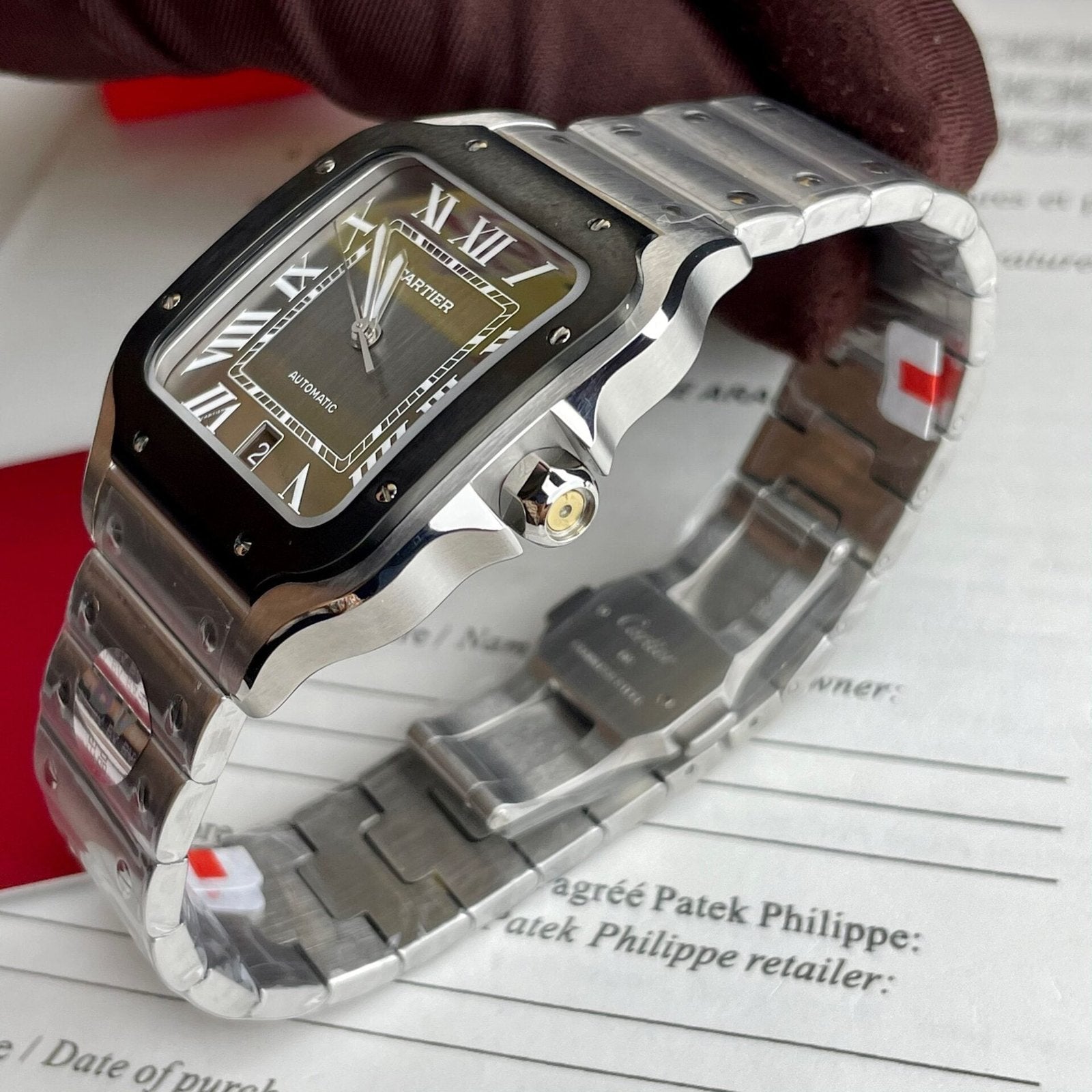 Cartier Santos WSSA0037 Watch Grey Dial 39.8mm