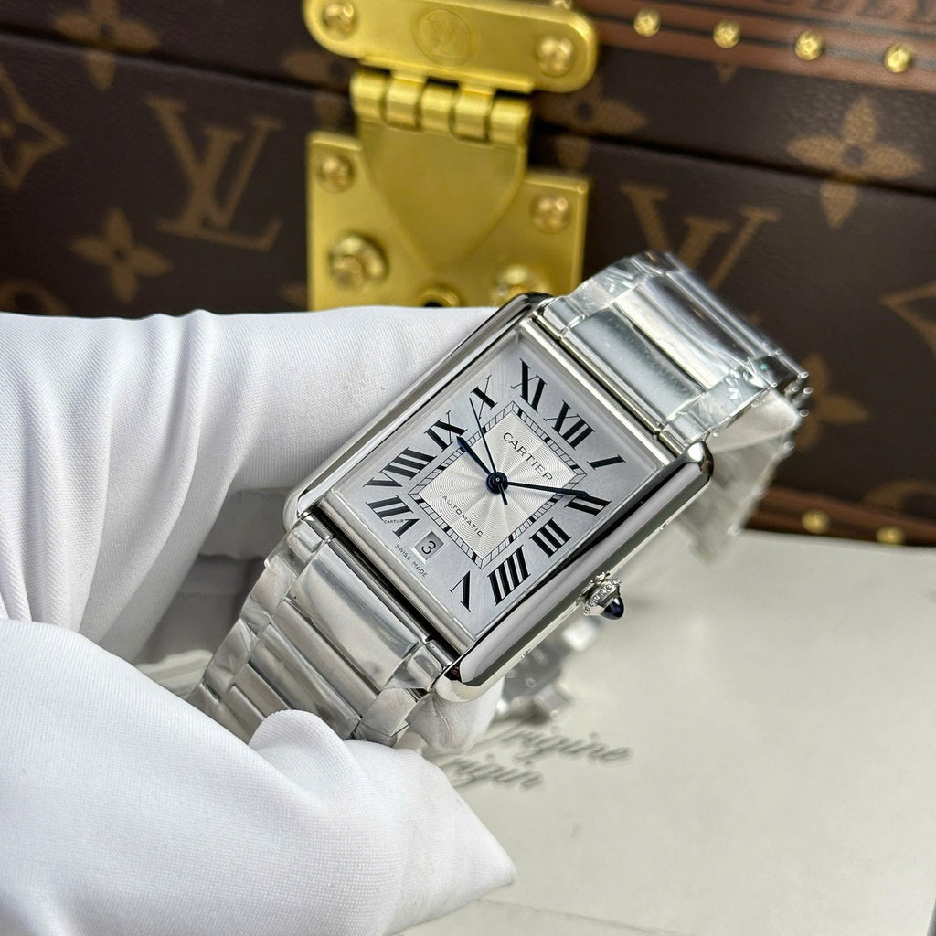 Cartier Tank Must Extra-Large Model Watch White Dial Metal Wire 31x41mm
