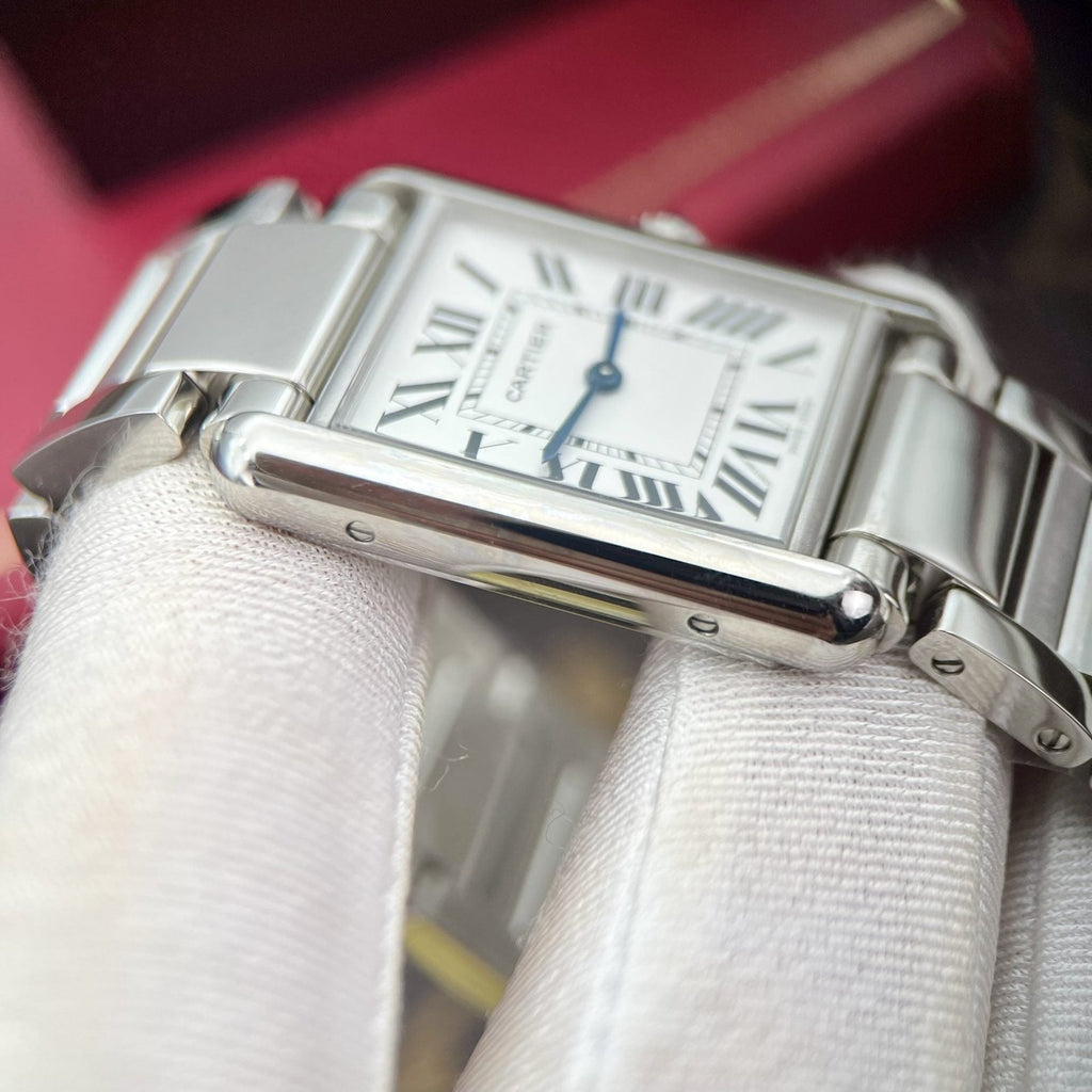 Cartier Watch Tank Must White Dial Metal Wire 31x41mm