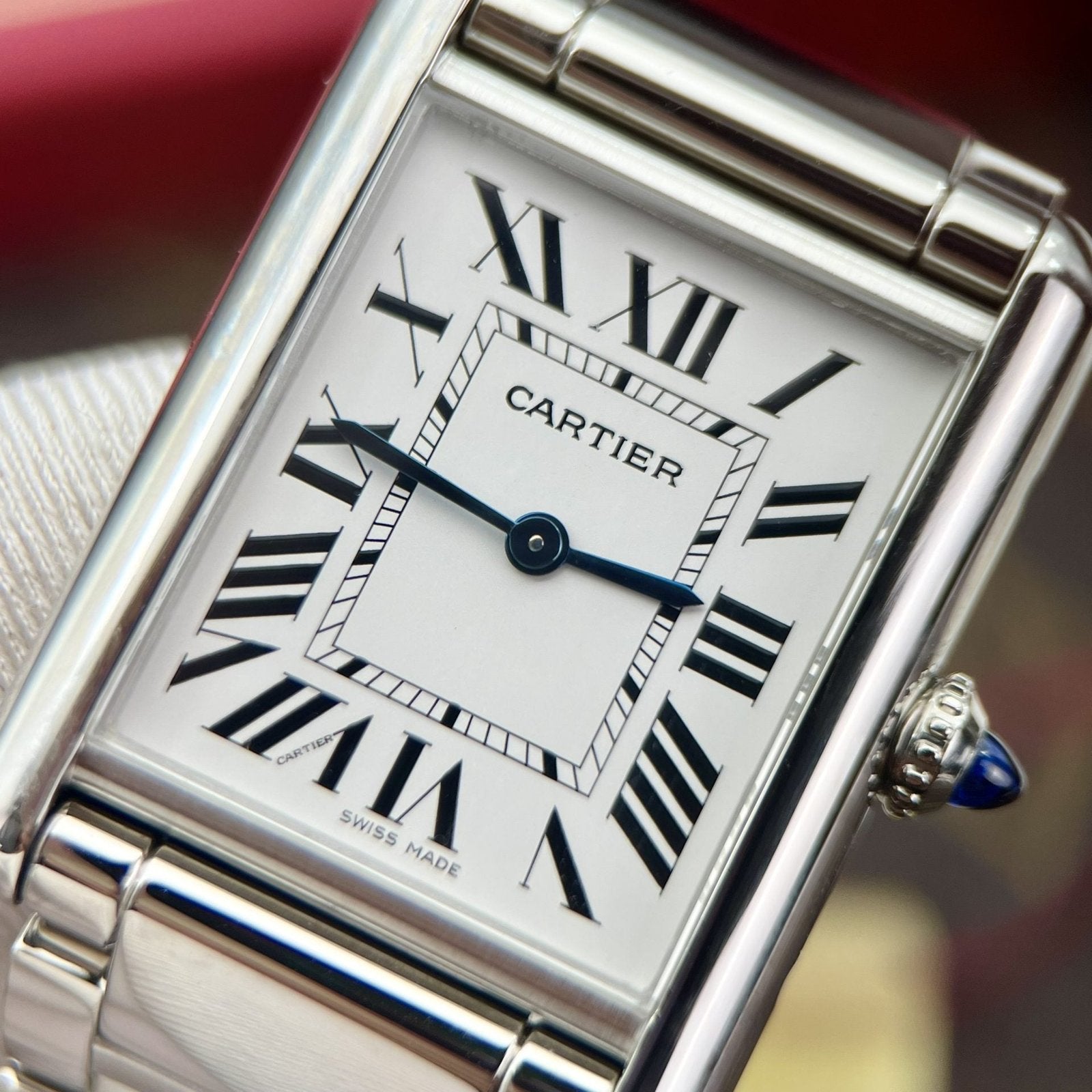 Cartier Watch Tank Must White Dial Metal Wire 31x41mm