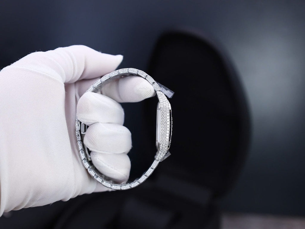 Cartier Santos With Full Diamond Moissanite 35mm