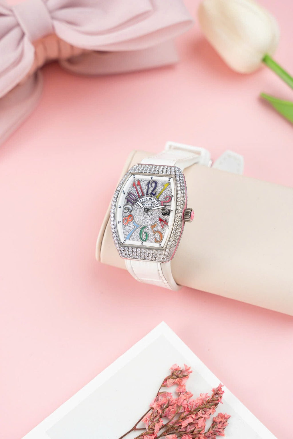 Franck Muller V32 Watch Custom Diamonds Moissanite 36mm