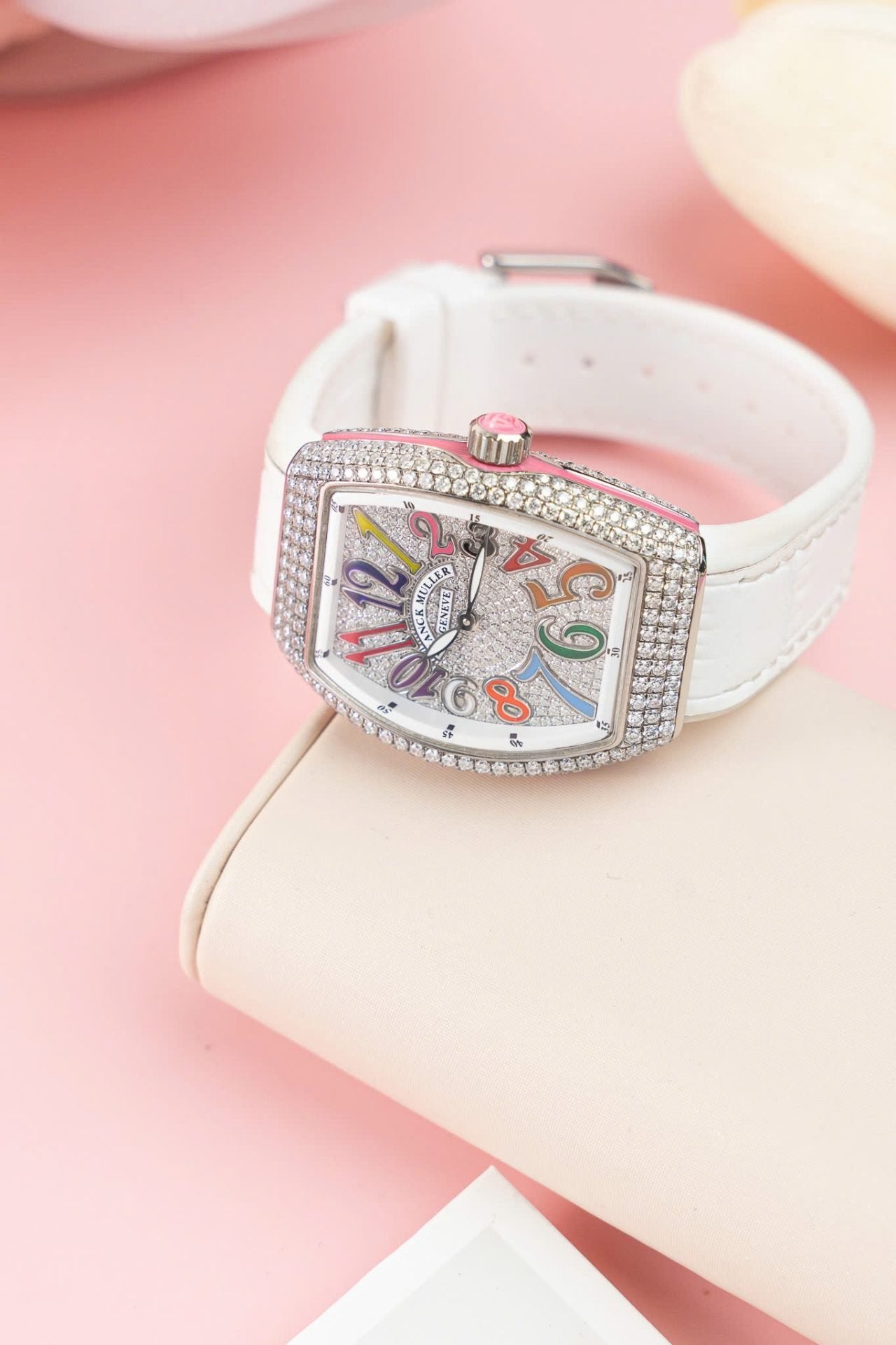 Franck Muller V32 Watch Custom Diamonds Moissanite 36mm