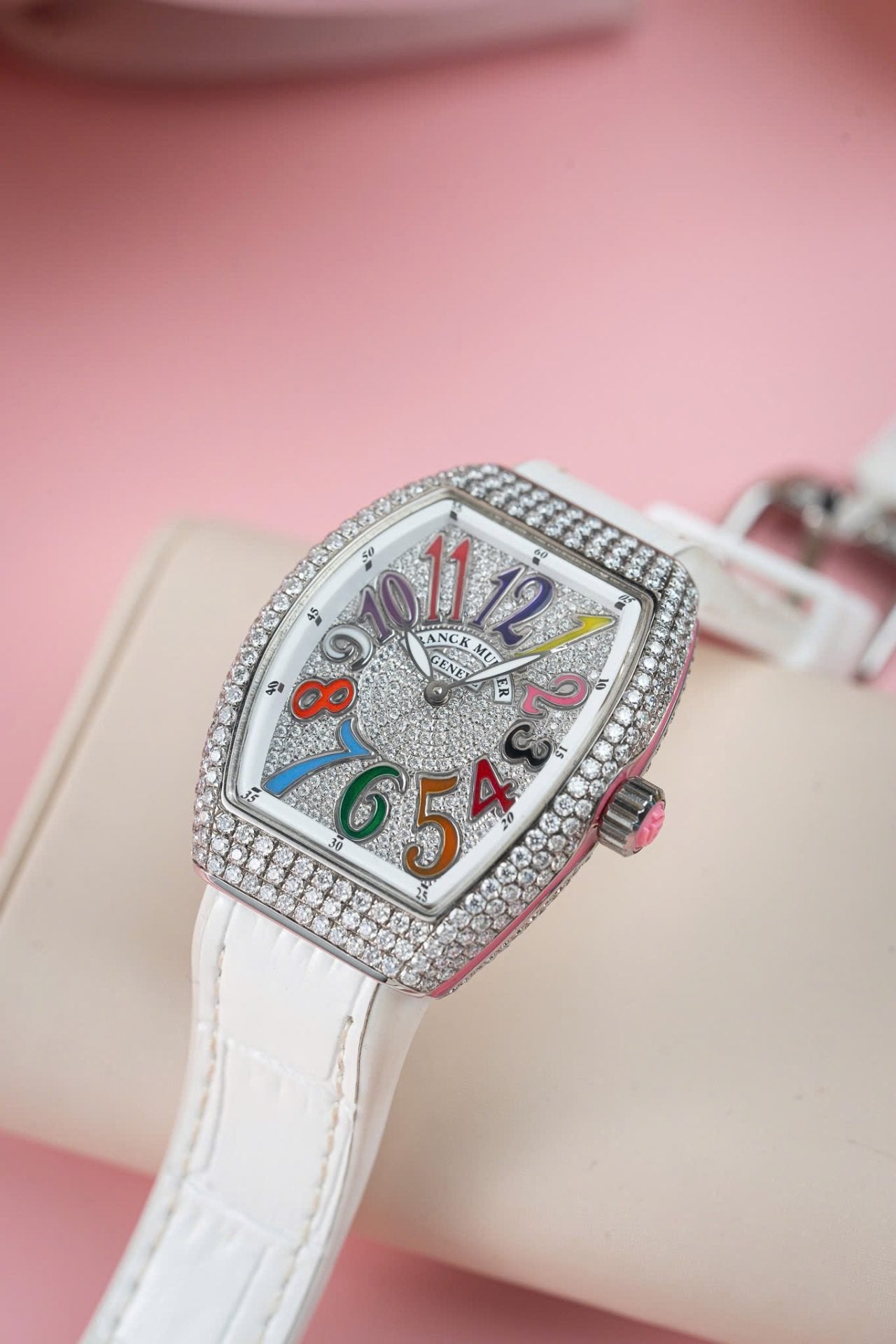 Franck Muller V32 Watch Custom Diamonds Moissanite 36mm