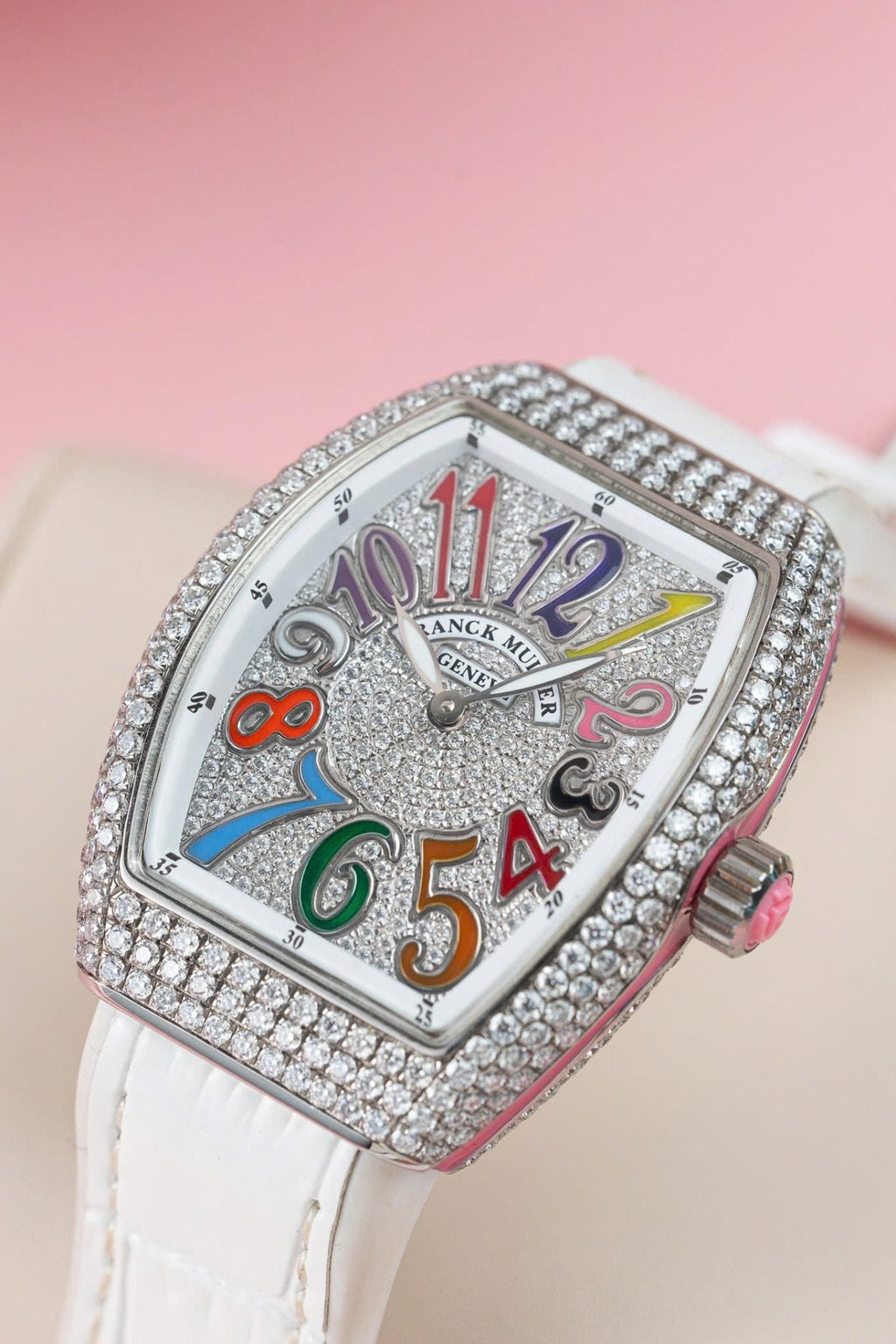 Franck Muller V32 Watch Custom Diamonds Moissanite 36mm
