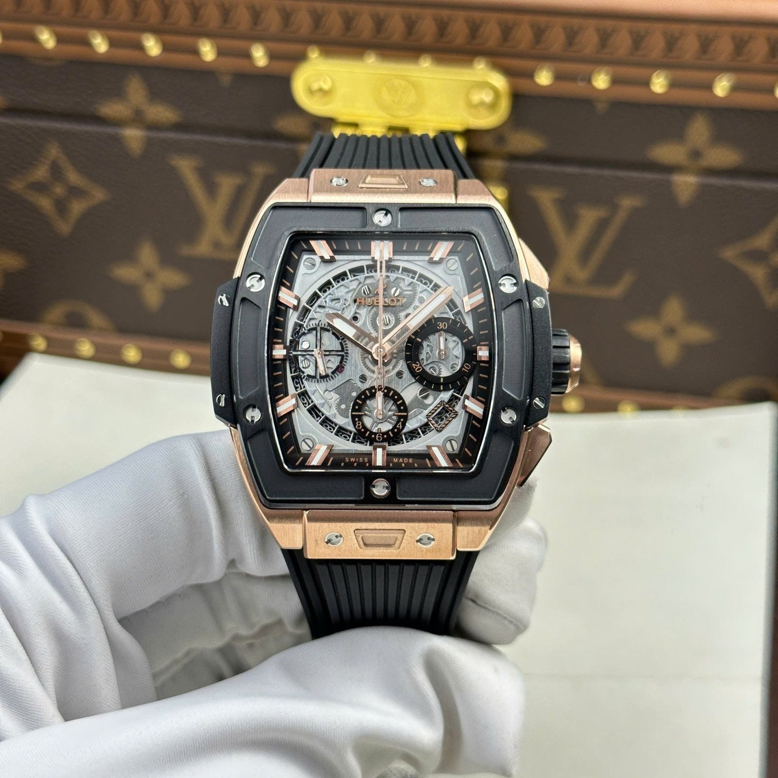 Hublot Spirit Of Big Bang King Gold Watch Bezel Black Ceramic 42mm