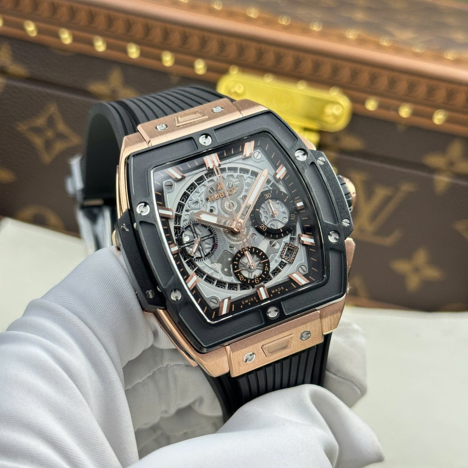 Hublot Spirit Of Big Bang King Gold Watch Bezel Black Ceramic 42mm