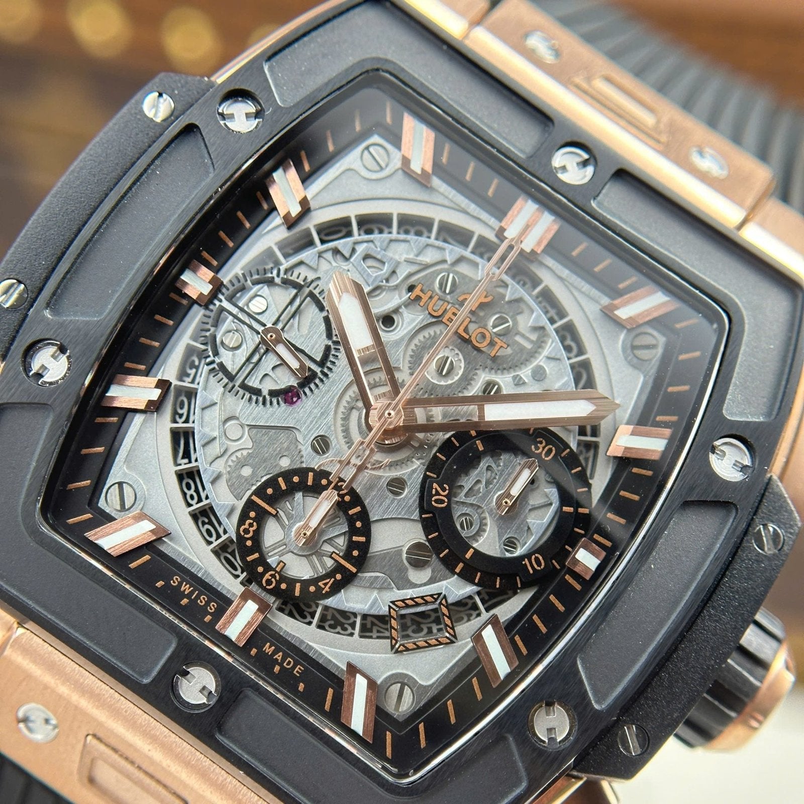 Hublot Spirit Of Big Bang King Gold Watch Bezel Black Ceramic 42mm