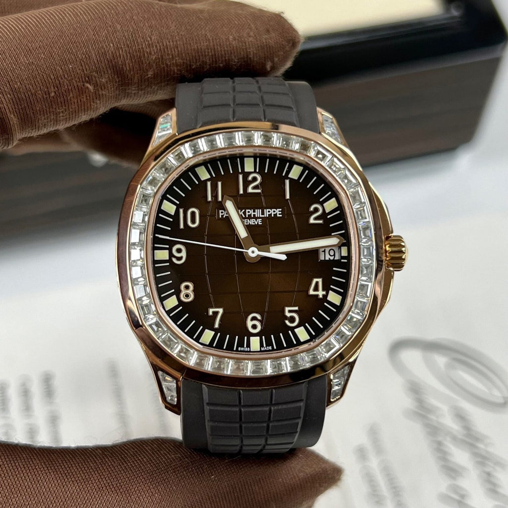 Patek Philippe Aquanaut 5167R Watch Gold Wrapped Moissanite 40mm