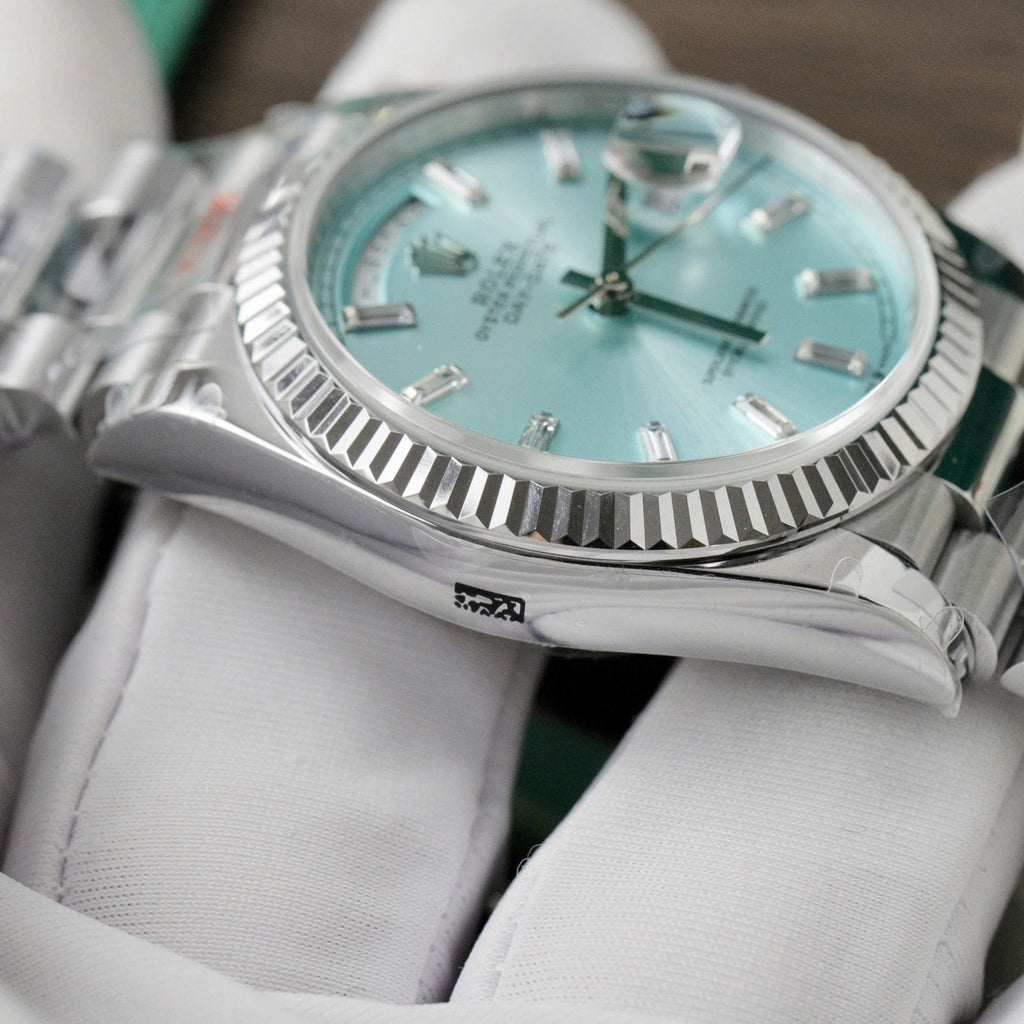 Rolex Day-Date 128236 Dial Ice Blue Watch 36mm